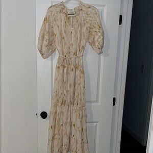 Pinch Cream & Light Tan Printed Maxi Dress